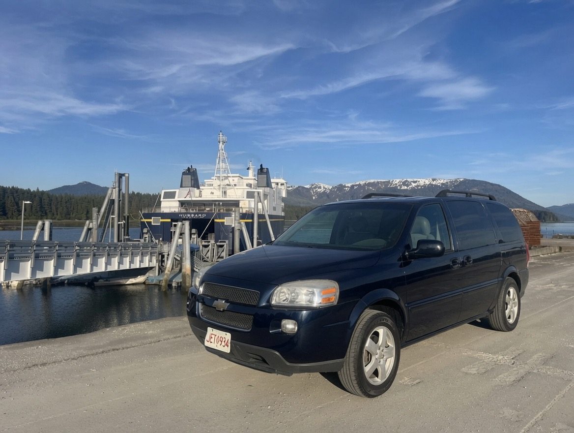 Van and ferry — Southeast Alaska travel